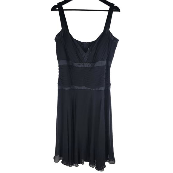 Tadashi Shoji Silk Sleeveless Dress Neiman Marcus Back Zip Size 16 - Picture 1 of 7